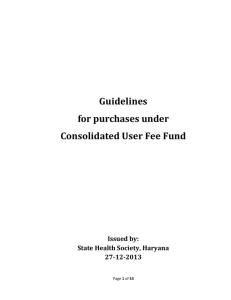 Guidelines for purchases under Consolidated User Fee Fund