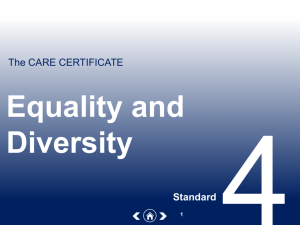 The Care Certificate Presentation - 4. Equality and