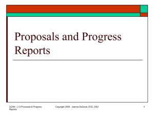 Lect 13 - Proposals and Progress Reports