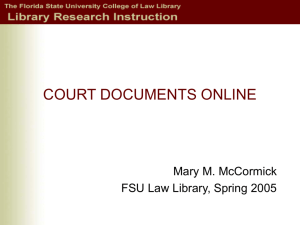 Court Documents Online - Florida State University College of Law