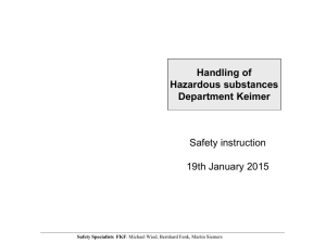 Handling of Hazardous Substances 2015