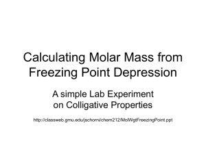 Determination of Molecular Mass by Freezing Point Depression