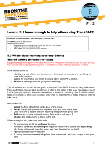 Lesson plan - tracksafeeducation.com.au