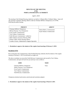 MINUTES OF THE MEETING of the PORTLAND HOUSING