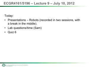 ECGR4161/5196 – Lecture 9 – July 10, 2012