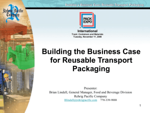 Pack Expo Presentation - Rehrig Pacific Company