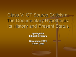Class 5 The OT Documentary Hypothesis 470.00 Kb