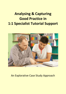 Analysing and Capturing Good Practice in 1:1 Tutorial Support