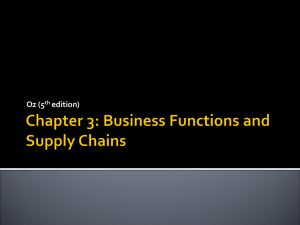 Chapter 3: Business Functions and Supply Chains