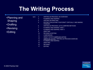 TABLE OF CONTENTS CHAPTER 1 Writing as A Process:Overview
