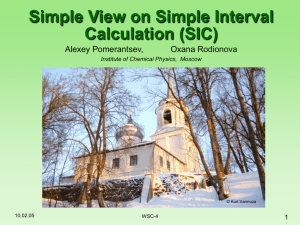 Simple View on Simple Interval Calculation (SIC)