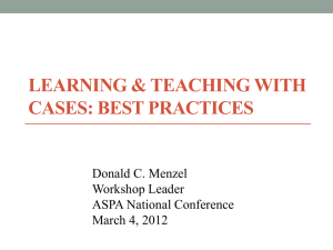 Teaching and Training with cases