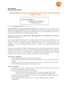 to view "Press Release- GlaxoSmithKline Consumer Healthcare Q2