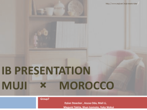 IB Presentation MUJI*×*Morocco