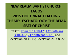 2015 Doctrinal Teaching of New Realm Baptist