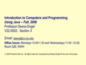 Chapter 1 Introduction to Java - NYU Computer Science Department