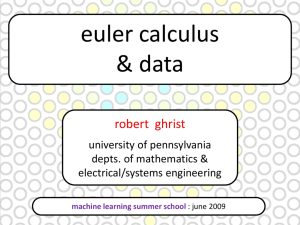 Euler Calculus for Sensor Nets - Computer Science and Engineering