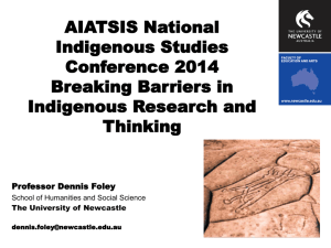 title of presentation to go here - Australian Institute of Aboriginal and