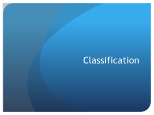 Classification - Marine Science