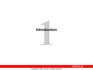 Oracle Database 10g: Administration Workshop I