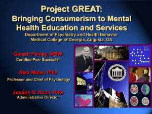 Project GREAT: Bringing Consumerism to Mental Health Education