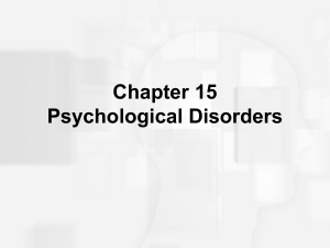 Chapter 15 Psychological Disorders