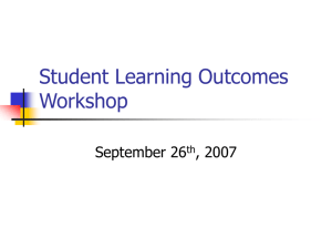 Student learning outcomes workshop