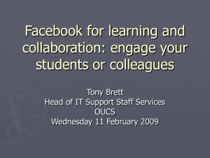 Facebook for Teaching and Communicating