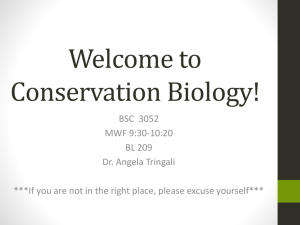 Welcome to Conservation Biology!