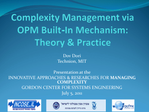 Dov Dori Complexity Management via OPM Built