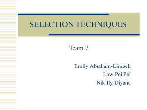 Selection Techniques Team