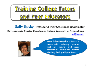 Training College Tutors & Peer Educators
