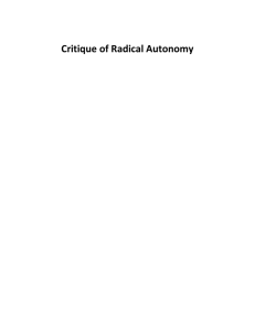 Critique of Radical Autonomy