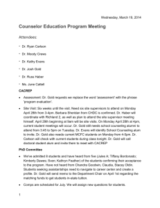 2014 March Counselor Education Faculty Minutes