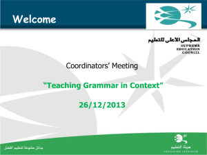 Teaching Grammar in Context SEC workshop