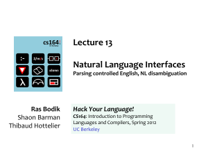 cs164: Introduction to Programming Languages and Compilers