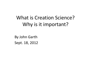 What is Creation Science? - Creation Science Fellowship of New