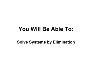 7.3 - Solve Systems By Elimination