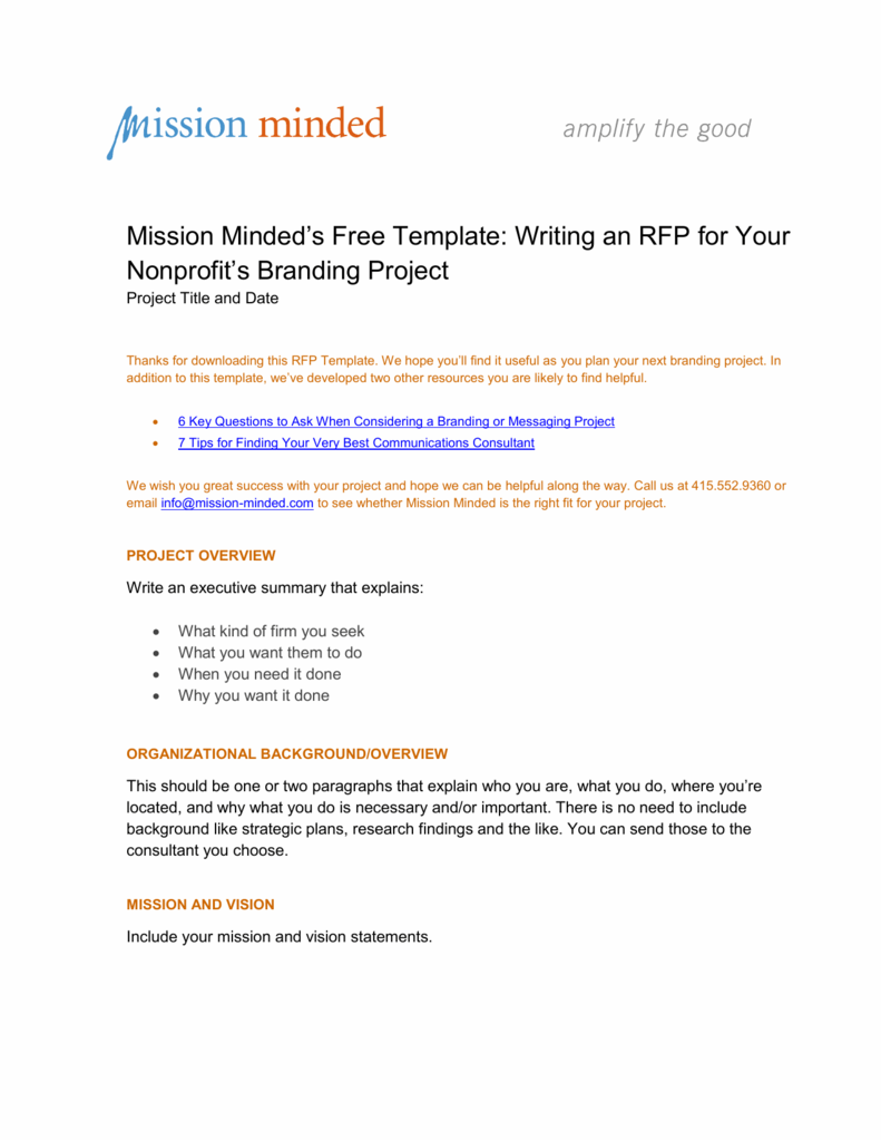 Free RFP Template for Your Nonprofit Branding Project