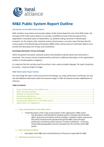 Impacts Code v2 M&E Public System Report Outline