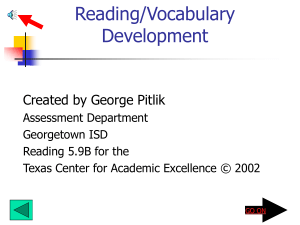 Reading/Vocabulary Development