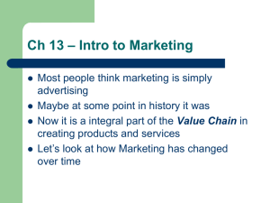 Marketing Slides for Chapters 13-16