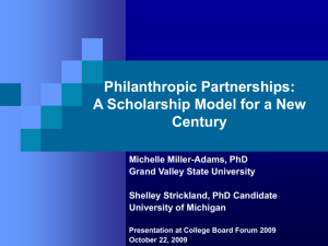 A Scholarship Model for a New Century - Michelle Miller