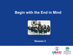 Session 2: Begin with the End in Mind