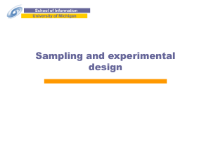 Sampling and experimental design
