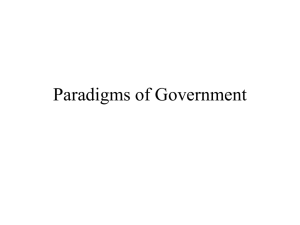 Paradigms of Government Lecture Notes