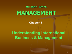 Understanding International Business & Management