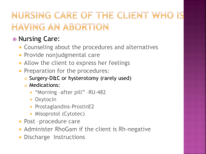 NURSING CARE of the CLIENT who is having an Abortion