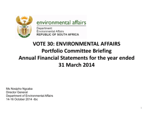 Annual Financial Statements for year ended 31 March 2014