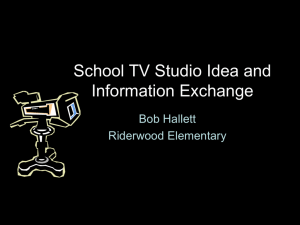 School TV Studio Idea and Information Exchange
